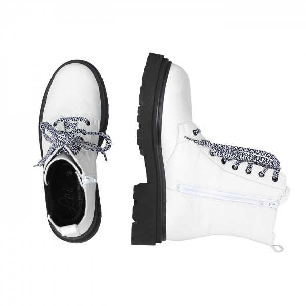 Lei By Tessamino Damenstiefel Frizzi weiss/schwarz Fabrikpreis