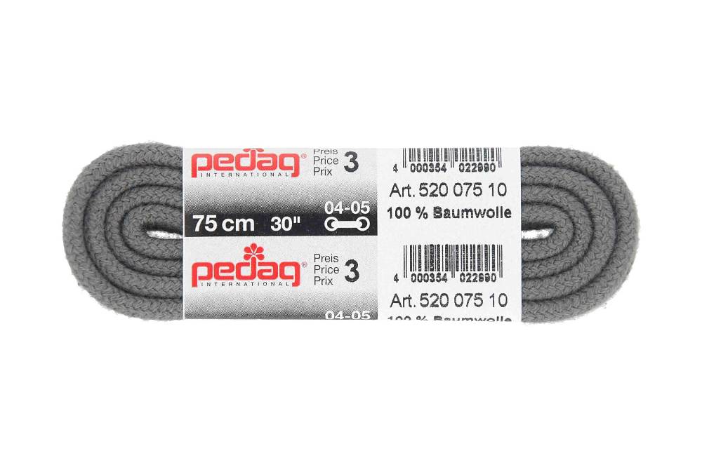 pedag - KORDELSENKEL - Schnürsenkel 75 cm (1 Paar)- Grau Meist gekauft