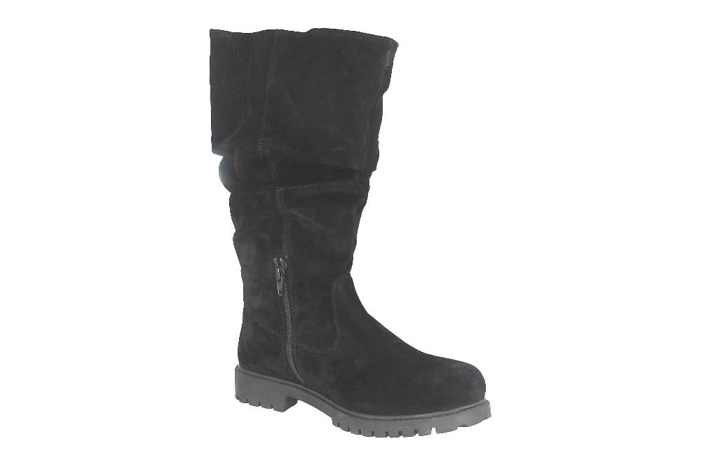 MayBe Weitschaftstiefel in Übergrößen Schwarz 67663 Black große Damenschuhe Lagerräumung