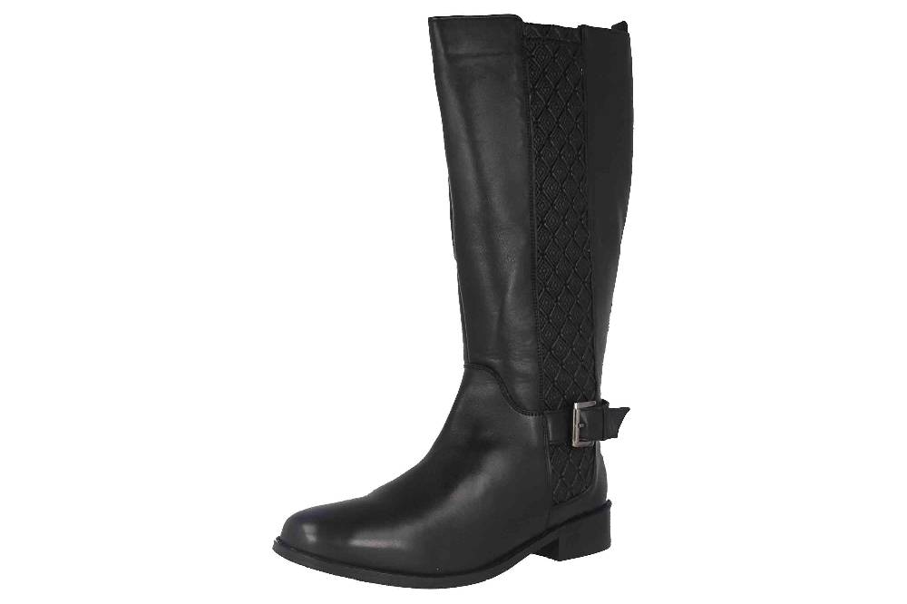 MayBe Weitschaftstiefel in Übergrößen Schwarz 67661 Black große Damenschuhe Neueste Mode