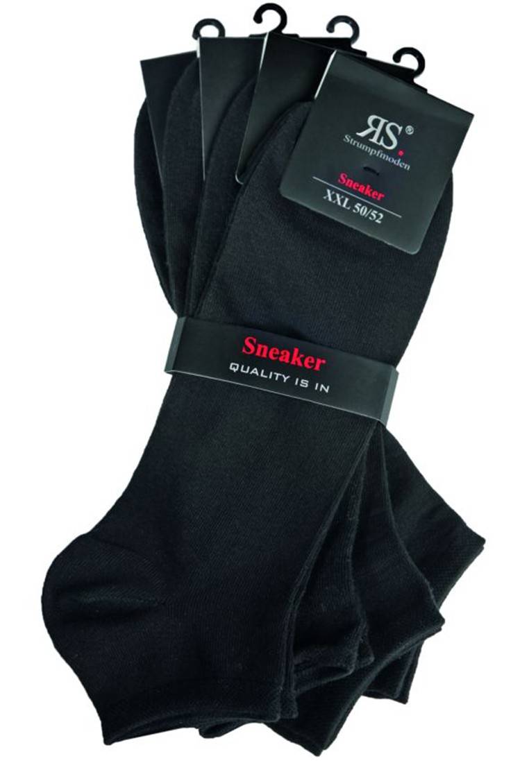 RIESE - Herren Sneakersocken 4er Pack - 31050 Schwarz XXL Socken Begrenzt auf 3 Tage