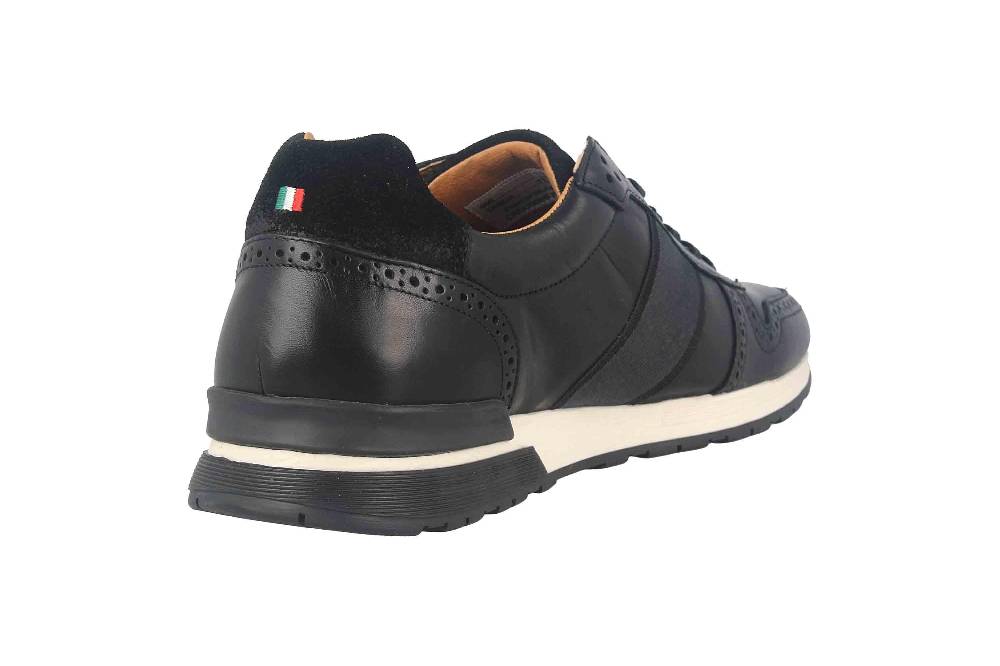 Pantofola d'Oro SANGANO UOMO LOW XL Sneaker in Übergrößen Schwarz 10203019.25Y/10203070.25Y große Herrenschuhe Super Sparpreis