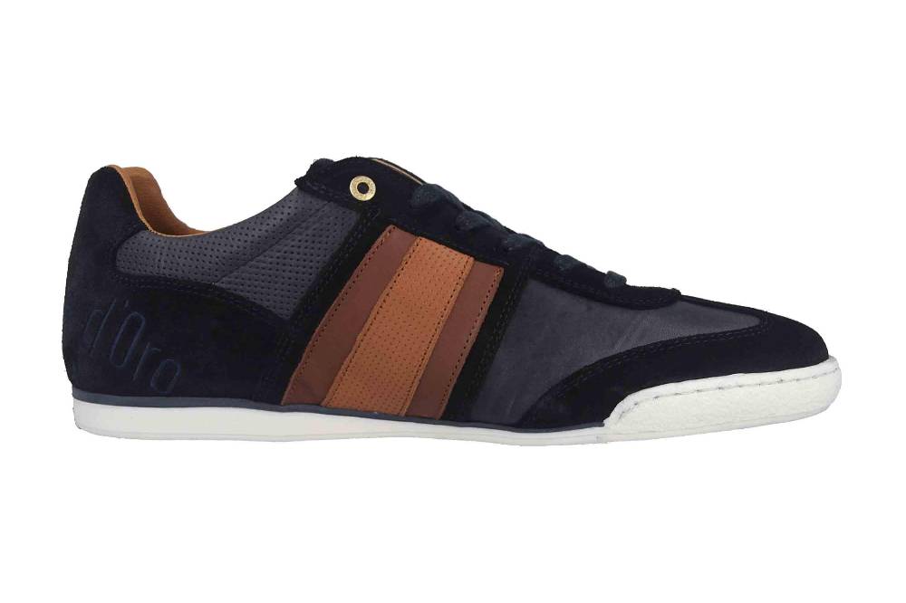 Pantofola d'Oro Imola Scudo Uomo Low Sneaker in Übergrößen Blau 10193040.29Y/10193084.29Y große Herrenschuhe Letzte 3 Tage