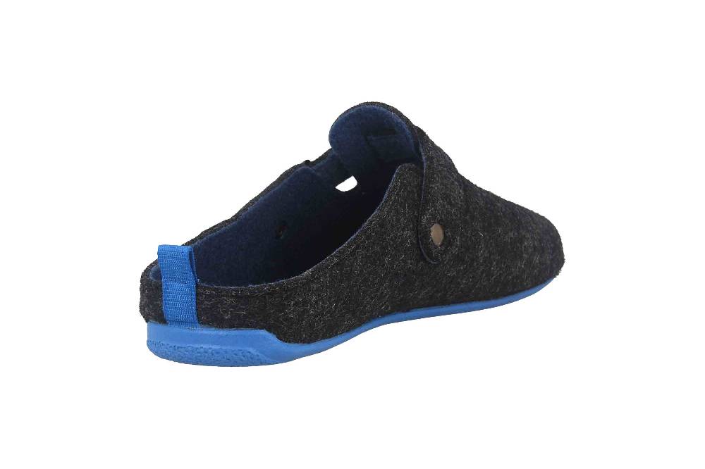 Andres Machado Clogs & Hausschuhe in Übergrößen Schwarz VAL Black Blue/ Herren große Herrenschuhe Sonderangebot der Fabrik
