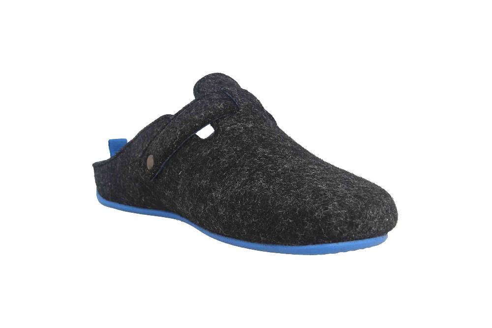 Andres Machado Clogs & Hausschuhe in Übergrößen Schwarz VAL Black Blue/ Herren große Herrenschuhe Sonderangebot der Fabrik