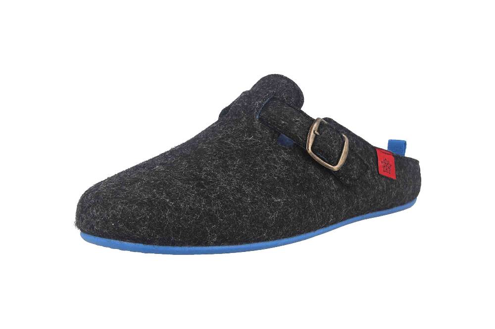 Andres Machado Clogs & Hausschuhe in Übergrößen Schwarz VAL Black Blue/ Herren große Herrenschuhe Sonderangebot der Fabrik