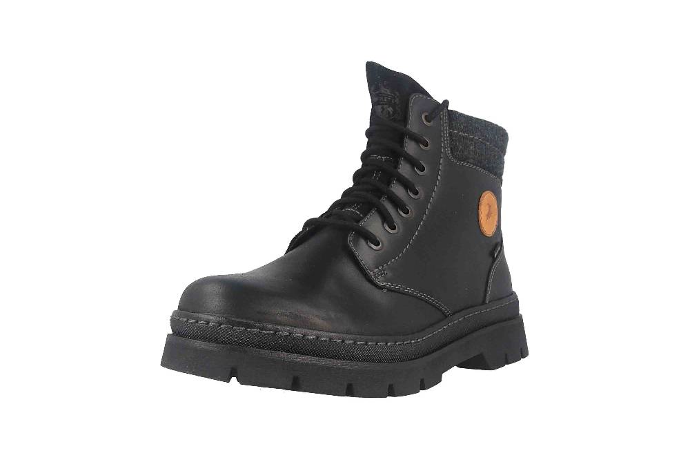 Fretz Men Zoran Boots in Übergrößen Schwarz 2410.8438-51 große Herrenschuhe Fabrikladen