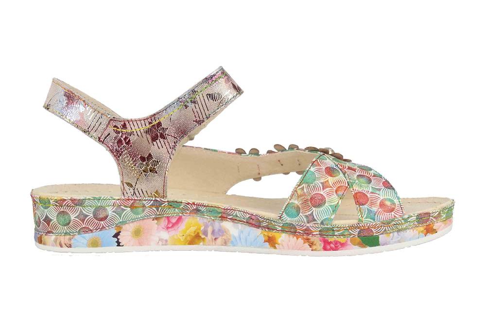 Laura Vita Sandalen in Übergrößen Mehrfarbig BRCUELO 81 Café große Damenschuhe Sonderangebot