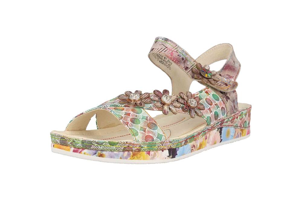 Laura Vita Sandalen in Übergrößen Mehrfarbig BRCUELO 81 Café große Damenschuhe Sonderangebot