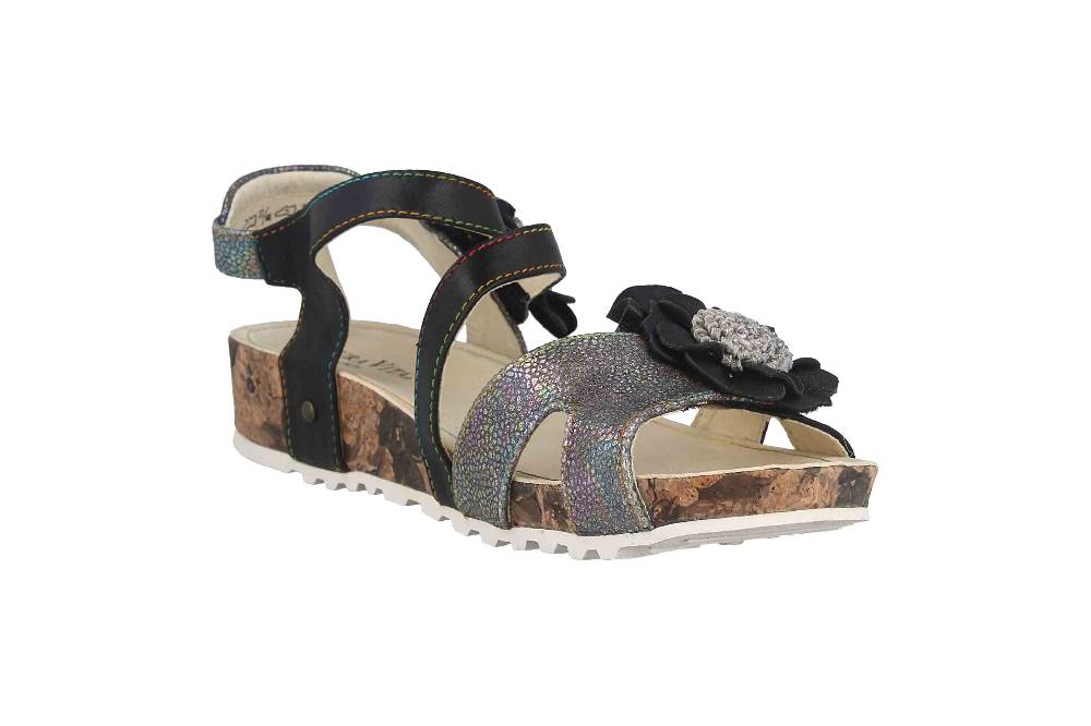 Laura Vita Sandalen in Übergrößen Mehrfarbig BRCYANO 68 Noir große Damenschuhe Großer Ausverkauf