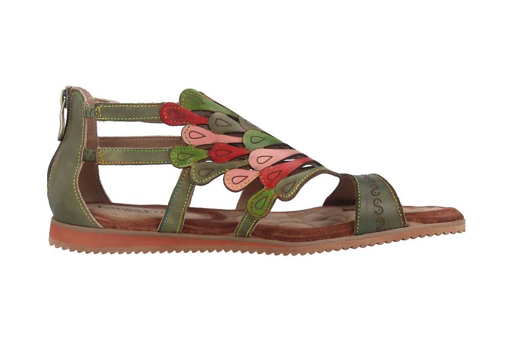 Laura Vita Sandalen in Übergrößen Mehrfarbig VACA Kaki große Damenschuhe Fabrikladen