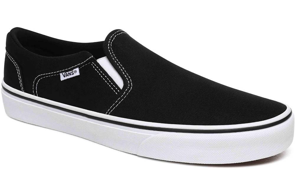 VANS MN Asher (Canvas)Blk/Wht Sneaker in Übergrößen Schwarz VN000SEQ1871 große Herrenschuhe Limitierter Zeitrabatt