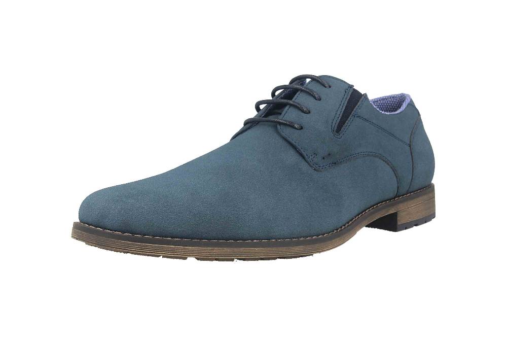 Mavins Halbschuhe in Übergrößen Blau 3HH0180302 4100 Navy PU Nubuck große Herrenschuhe Super Rabatt