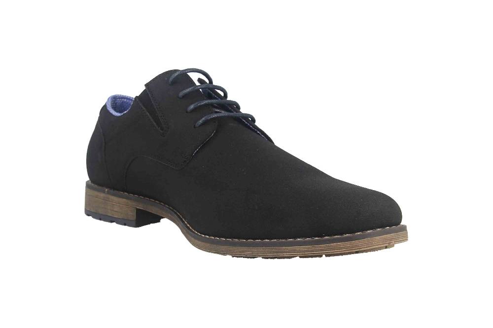 Mavins Halbschuhe in Übergrößen Schwarz 3HH0180302 2100 Black PU Nubuck große Herrenschuhe Clearance-Verkauf