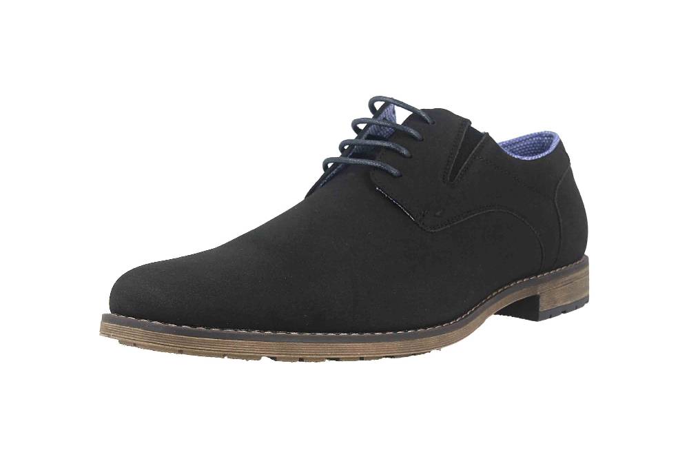 Mavins Halbschuhe in Übergrößen Schwarz 3HH0180302 2100 Black PU Nubuck große Herrenschuhe Clearance-Verkauf