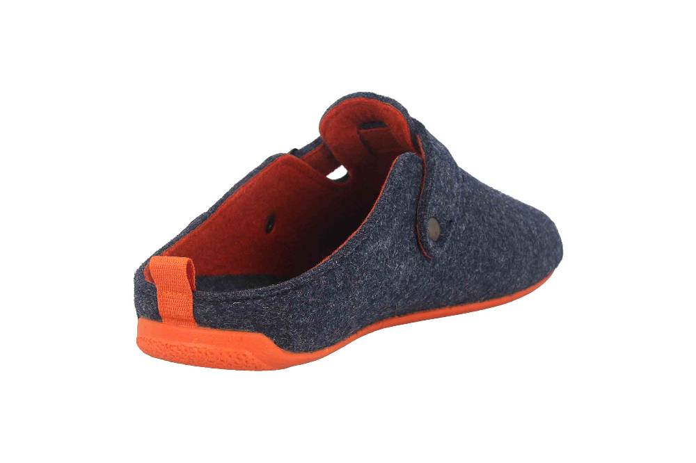 Andres Machado Clogs & Hausschuhe in Übergrößen Blau Val Blue Orange/ Herren große Herrenschuhe Black Friday