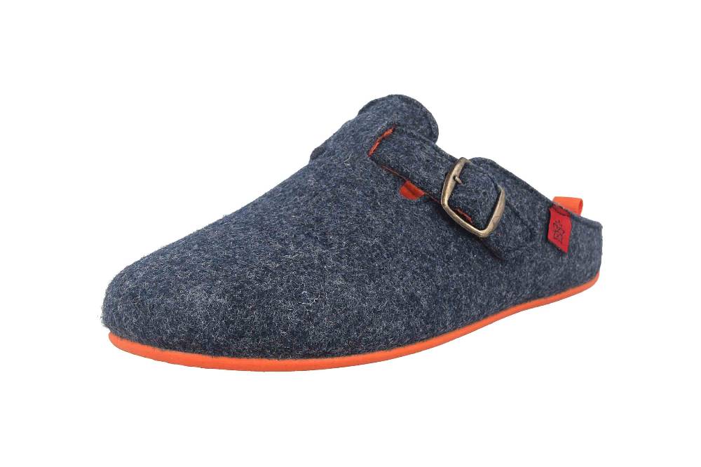 Andres Machado Clogs & Hausschuhe in Übergrößen Blau Val Blue Orange/ Herren große Herrenschuhe Black Friday