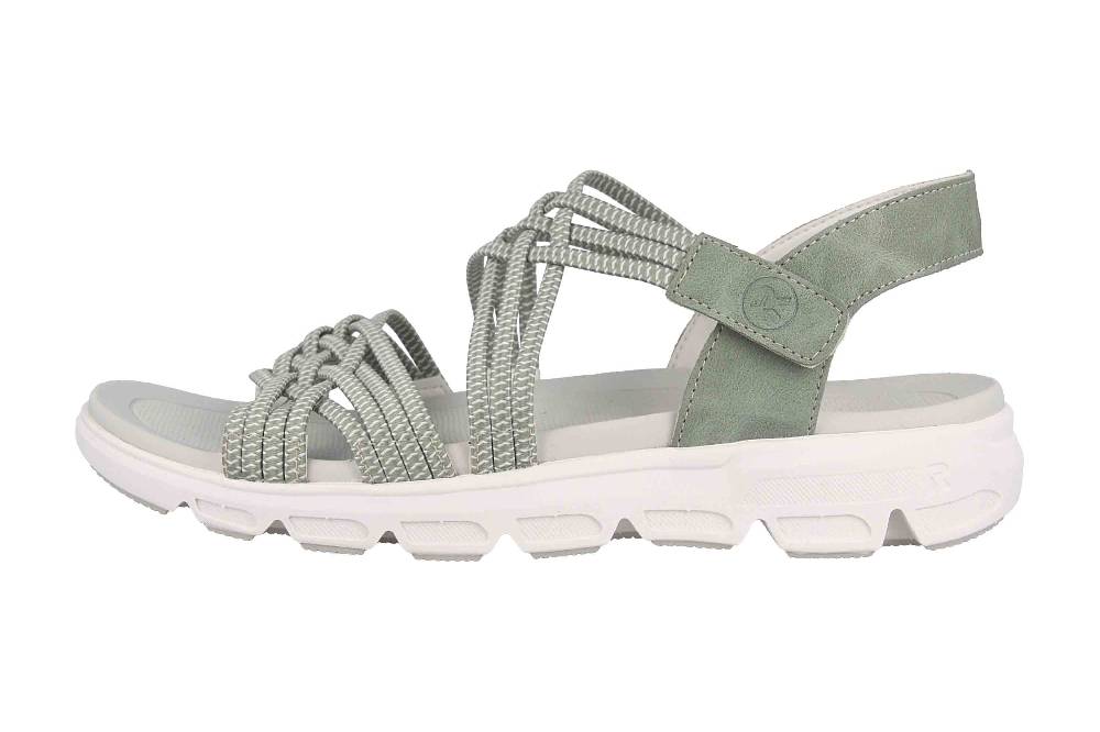 Rieker Evolution Sandalen in Übergrößen Grün V8400-52 große Damenschuhe Kauf eins, bekomm eins gratis