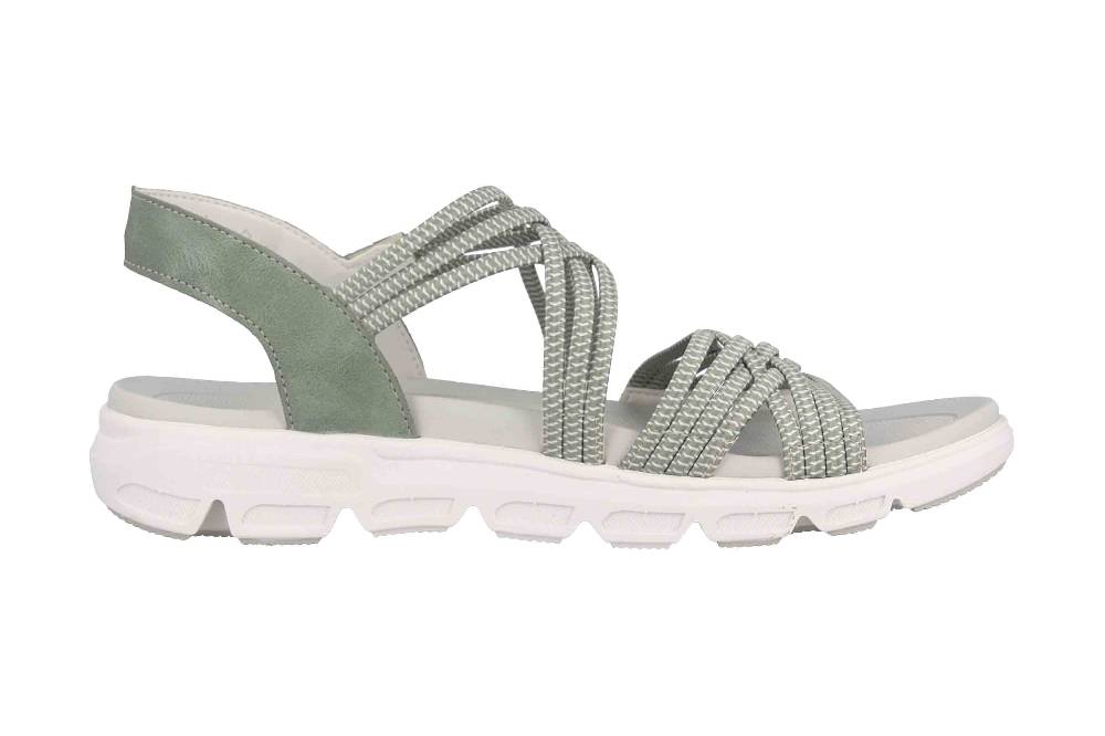 Rieker Evolution Sandalen in Übergrößen Grün V8400-52 große Damenschuhe Kauf eins, bekomm eins gratis
