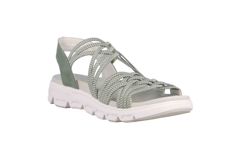 Rieker Evolution Sandalen in Übergrößen Grün V8400-52 große Damenschuhe Kauf eins, bekomm eins gratis