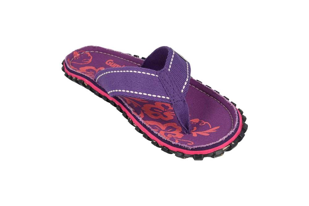 Gumbies Zehentrenner in Übergrößen Violett 2204 Gumbies Islander Purple Hibiscus große Damenschuhe Clearance-Verkauf