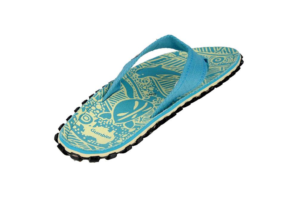 Gumbies Islander Turquoise Signature Zehentrenner in Übergrößen Türkis 2203 große Damenschuhe Fabrikladen