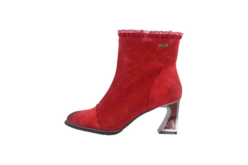 Laura Vita Stiefeletten in Übergrößen Rot JACBO 12 Grenat große Damenschuhe Clearance-Verkauf