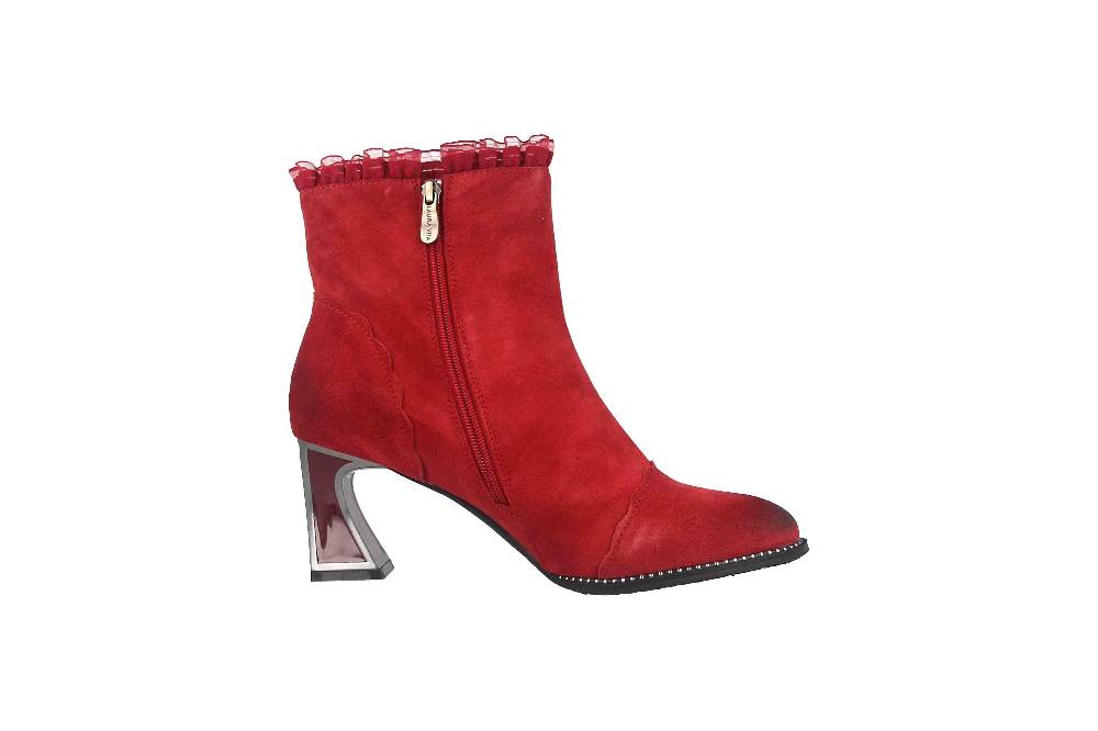 Laura Vita Stiefeletten in Übergrößen Rot JACBO 12 Grenat große Damenschuhe Clearance-Verkauf