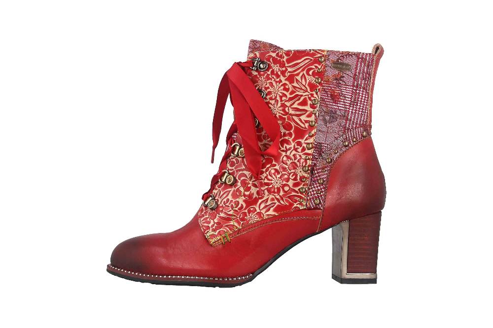 Laura Vita Stiefeletten in Übergrößen Rot KACIO 05 Rouge große Damenschuhe Black Friday Preise