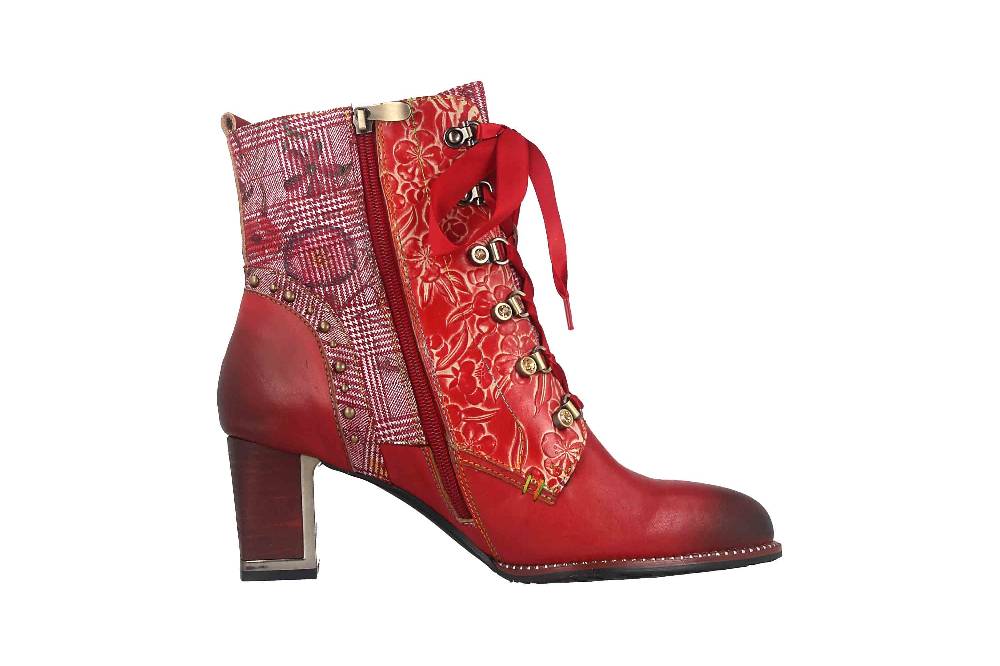 Laura Vita Stiefeletten in Übergrößen Rot KACIO 05 Rouge große Damenschuhe Black Friday Preise
