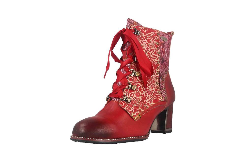 Laura Vita Stiefeletten in Übergrößen Rot KACIO 05 Rouge große Damenschuhe Black Friday Preise