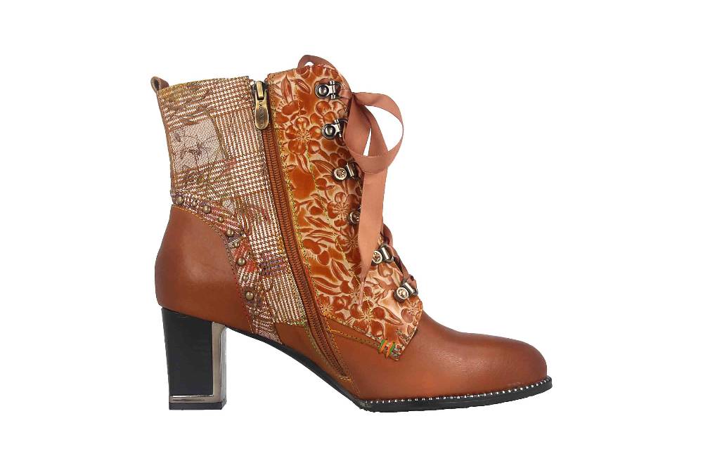 Laura Vita Stiefeletten in Übergrößen Braun KACIO 05 Camel große Damenschuhe Im Verkauf