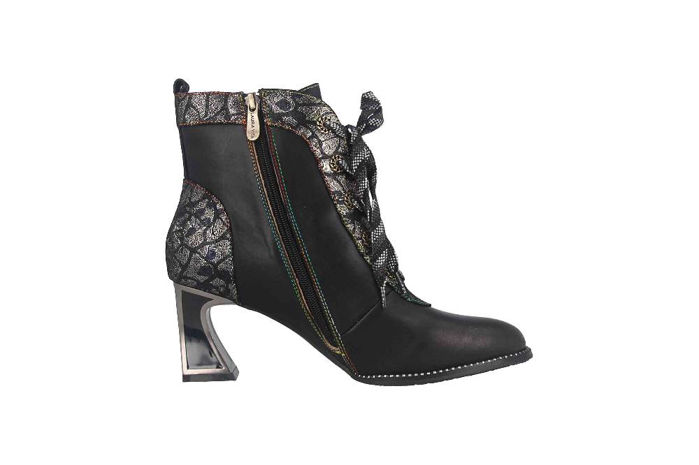 Laura Vita Stiefeletten in Übergrößen Schwarz JACBO 1123 Noir große Damenschuhe zollfrei