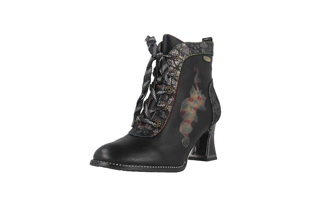 Laura Vita Stiefeletten in Übergrößen Schwarz JACBO 1123 Noir große Damenschuhe zollfrei