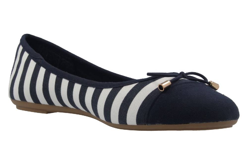 Fitters Footwear Grace Ballerinas in Übergrößen Blau 2.514343 Navy/White große Damenschuhe Valentinstagsangebot