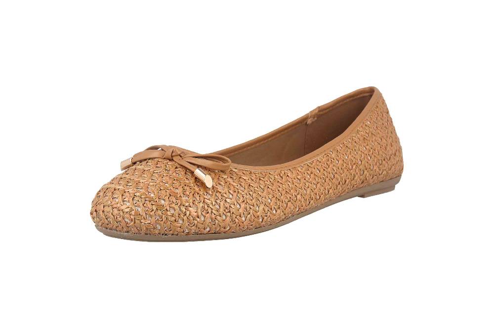 Fitters Footwear Lisett Ballerinas in Übergrößen Braun 2BB0882001 Cognac große Damenschuhe Exklusive Angebote