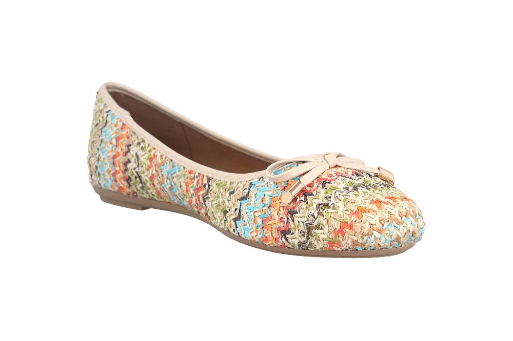 Fitters Footwear Lisett Ballerinas in Übergrößen Mehrfarbig 2BB0882001 Multi Raffia große Damenschuhe Blitzangebot