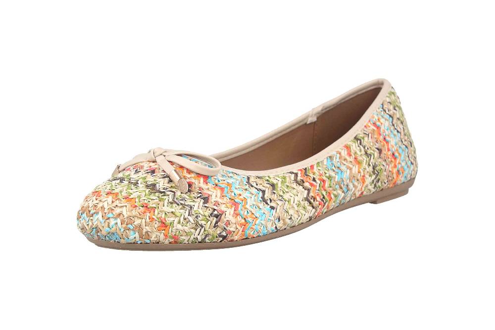 Fitters Footwear Lisett Ballerinas in Übergrößen Mehrfarbig 2BB0882001 Multi Raffia große Damenschuhe Blitzangebot