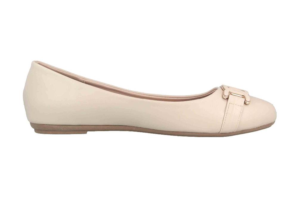 Fitters Footwear Iris Ballerinas in Übergrößen Beige 2BB0882004 Beige PU große Damenschuhe Neuheiten
