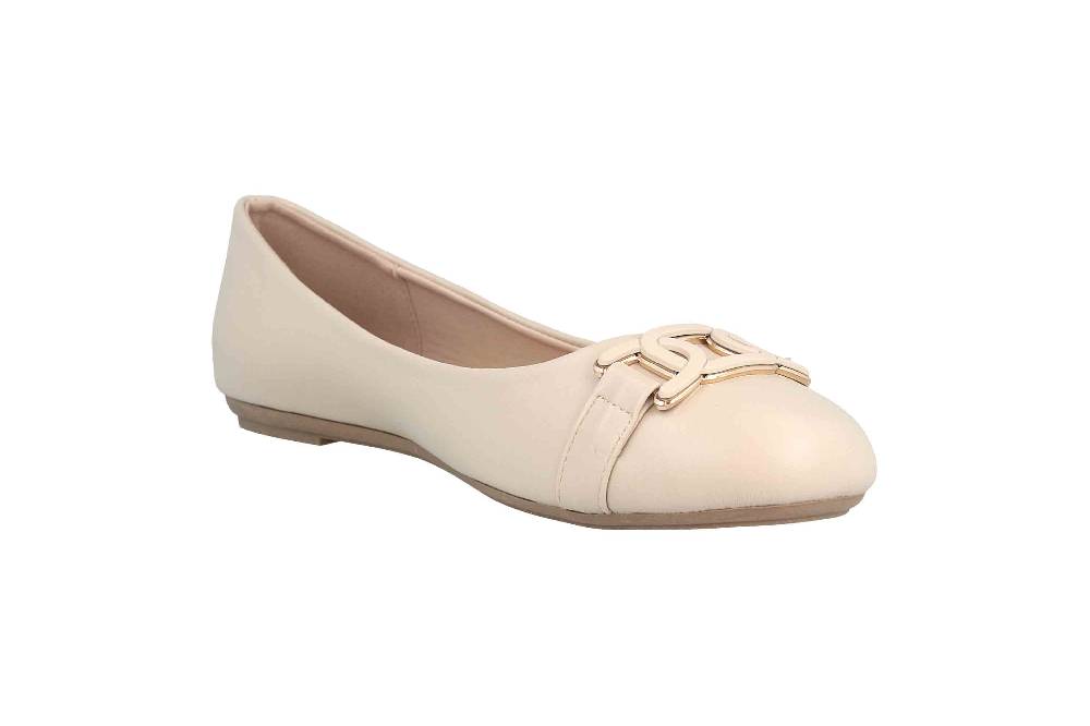 Fitters Footwear Iris Ballerinas in Übergrößen Beige 2BB0882004 Beige PU große Damenschuhe Neuheiten