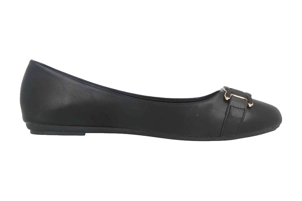 Fitters Footwear Iris Ballerinas in Übergrößen Schwarz 2BB0882004 Black PU große Damenschuhe Bestseller
