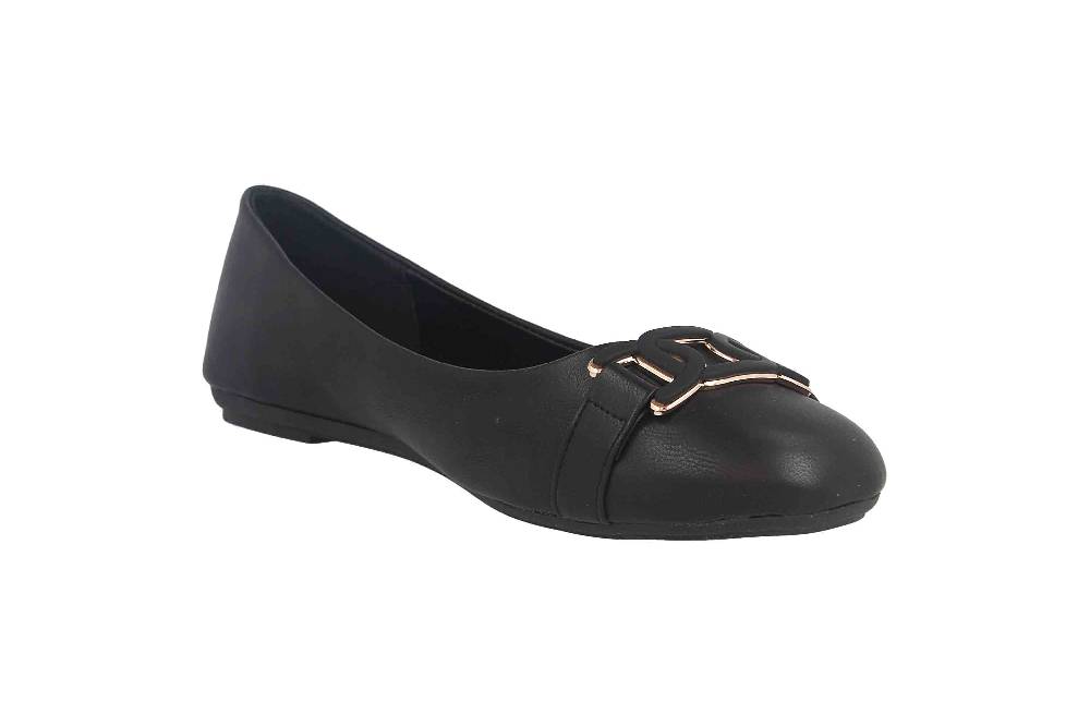 Fitters Footwear Iris Ballerinas in Übergrößen Schwarz 2BB0882004 Black PU große Damenschuhe Bestseller