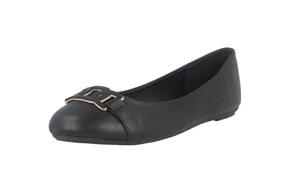 Fitters Footwear Iris Ballerinas in Übergrößen Schwarz 2BB0882004 Black PU große Damenschuhe Bestseller
