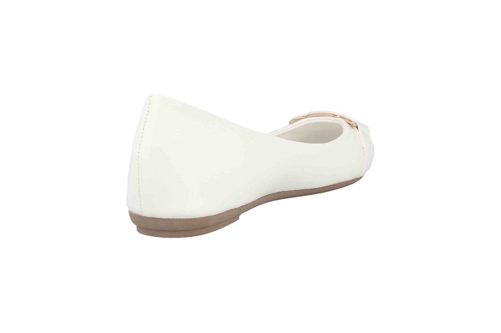 Fitters Footwear Iris Ballerinas in Übergrößen Weiß 2BB0882004 White PU große Damenschuhe Saisonale Angebote