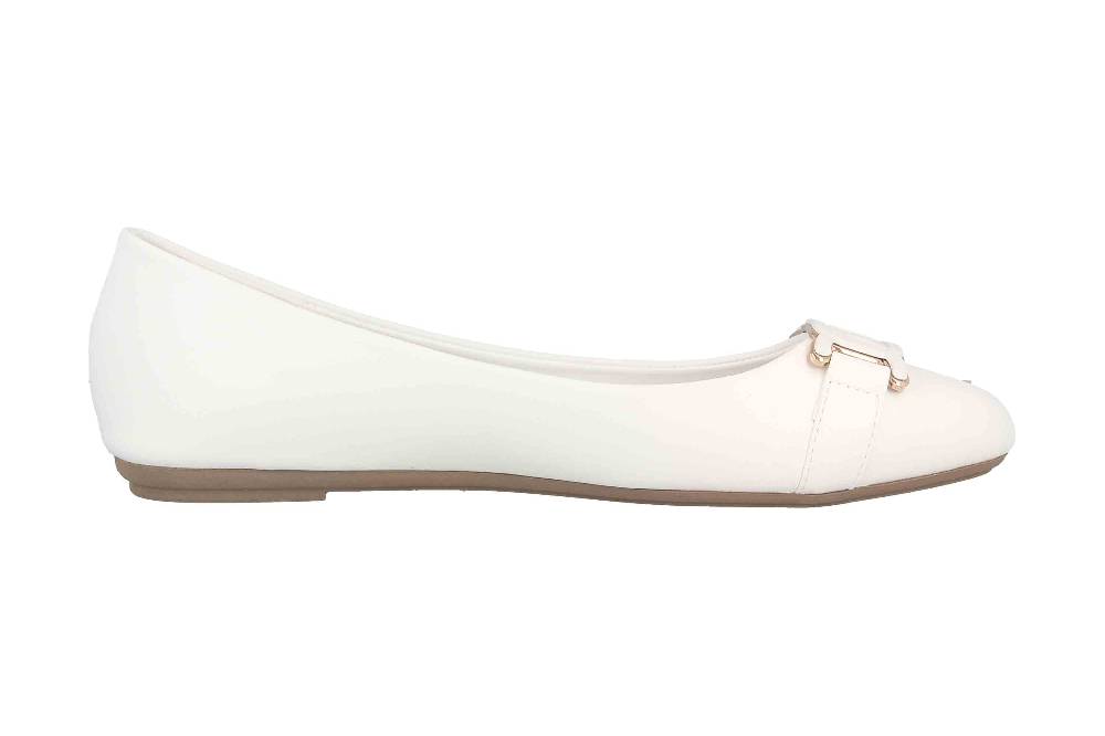 Fitters Footwear Iris Ballerinas in Übergrößen Weiß 2BB0882004 White PU große Damenschuhe Saisonale Angebote