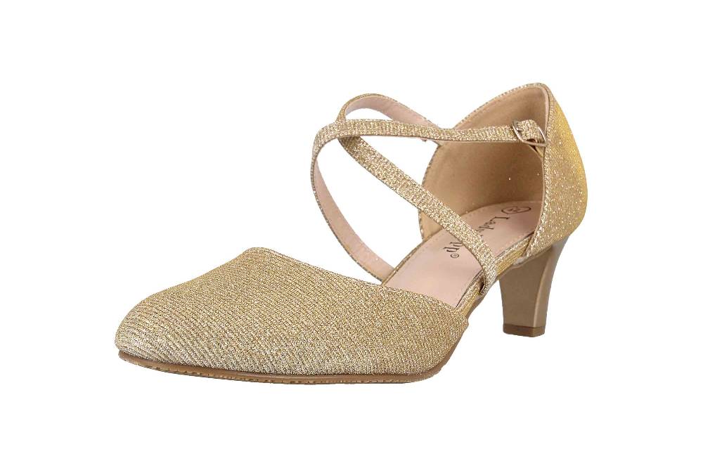 LadyPepp Pumps in Übergrößen Gold 2GY0211502 Gold Glitter große Damenschuhe Riesige Ersparnisse