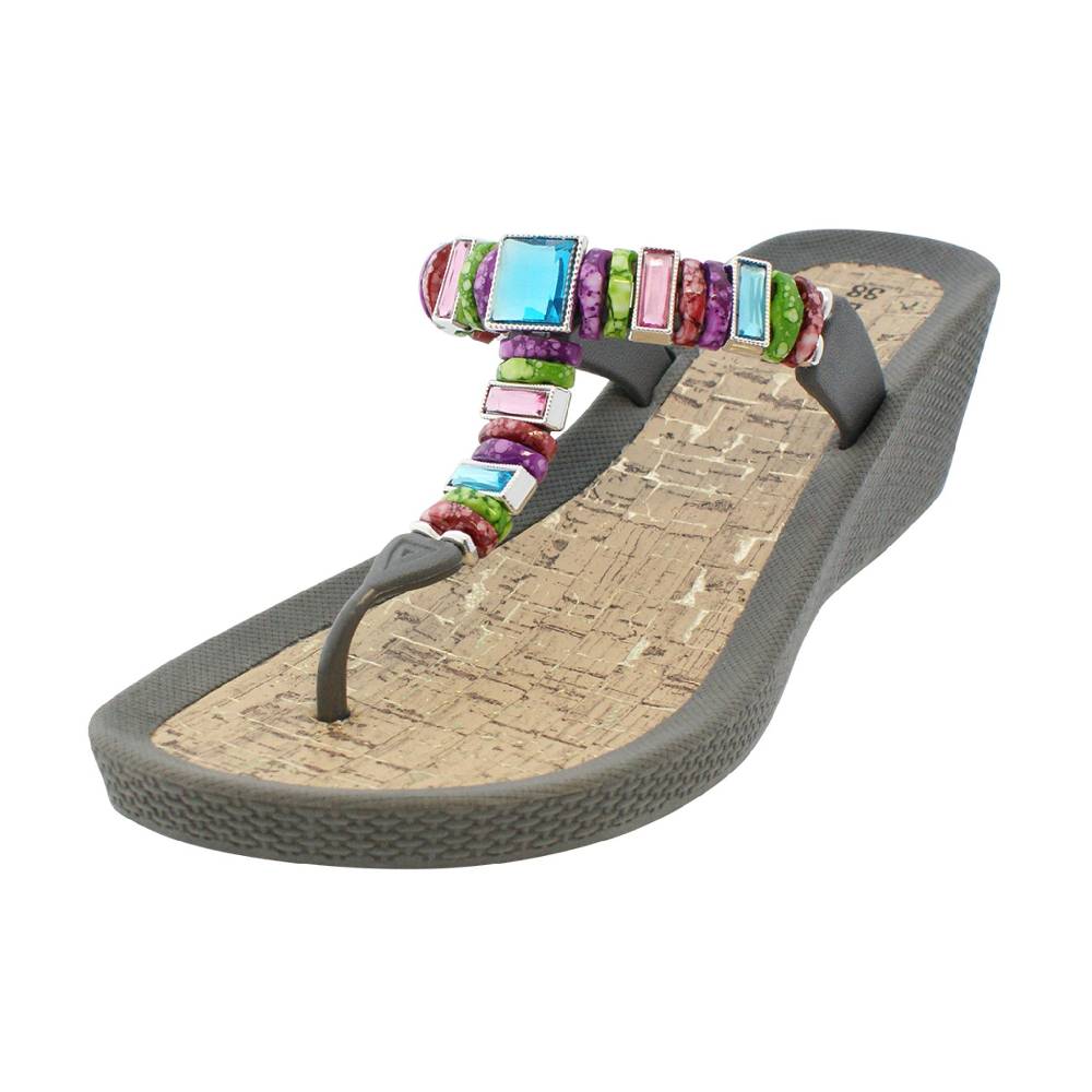 Beachandstreet Poolschuhe Malibu Zehengreifer mit Keilabsatz Super Sparpreis