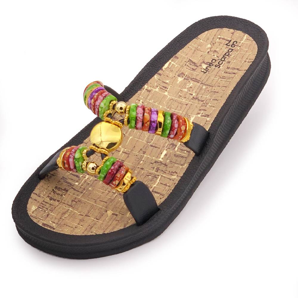 Beachandstreet Badeschuhe Damen • Rhodos • Badepantolette für Frauen mit H-Oberteil Letzte 2 Tage