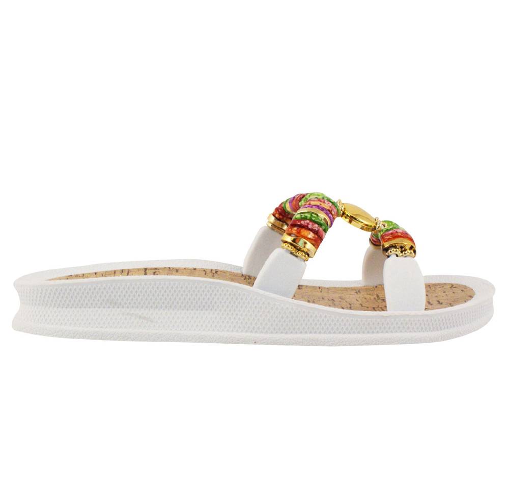 Beachandstreet Badeschuhe Damen • Rhodos • Badepantolette für Frauen mit H-Oberteil Letzte 2 Tage