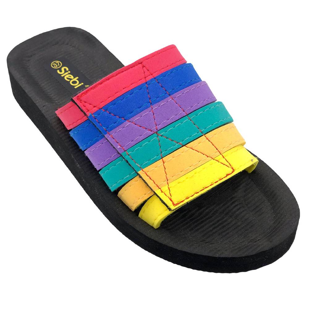 Beachandstreet Badeschuhe Damen • Beach Klett • Badepantolette für Frauen mit Klettverschluss • fällt klein aus Versandkostenfrei
